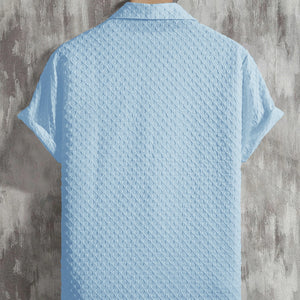 Sky Blue Bubble Half Sleeve Shirt