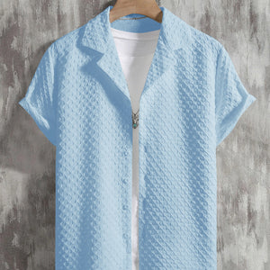 Sky Blue Bubble Half Sleeve Shirt