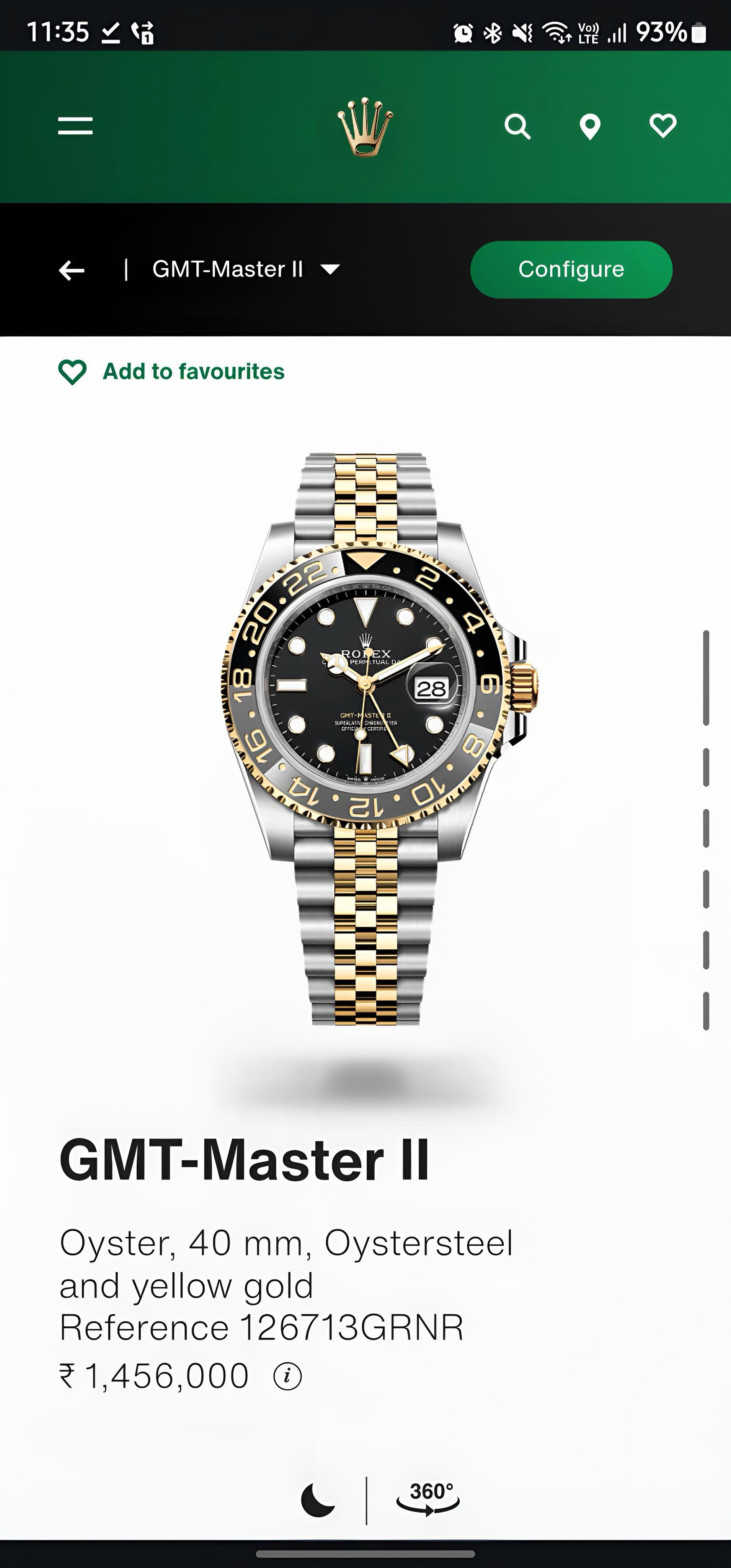 Rolex GMT Oyester Steel  Gold Silver